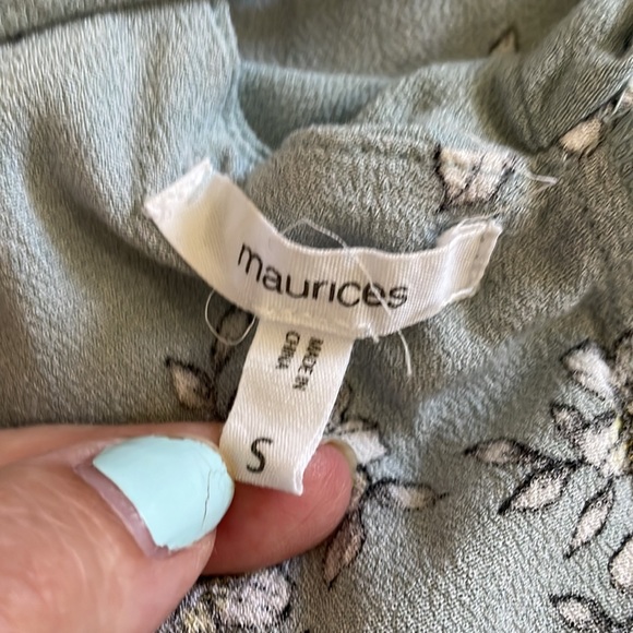 Maurice’s Light Teal Floral Shirt - Picture 5 of 7